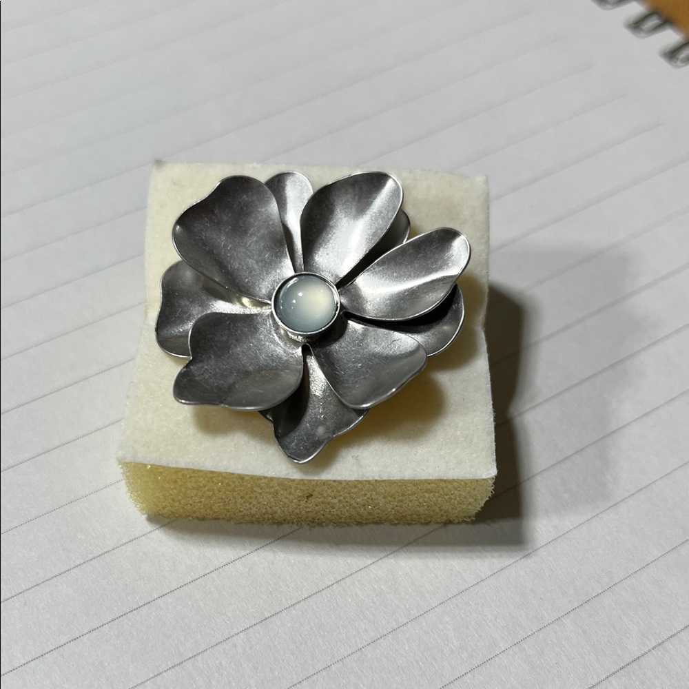 mark. Silver Floral Ring